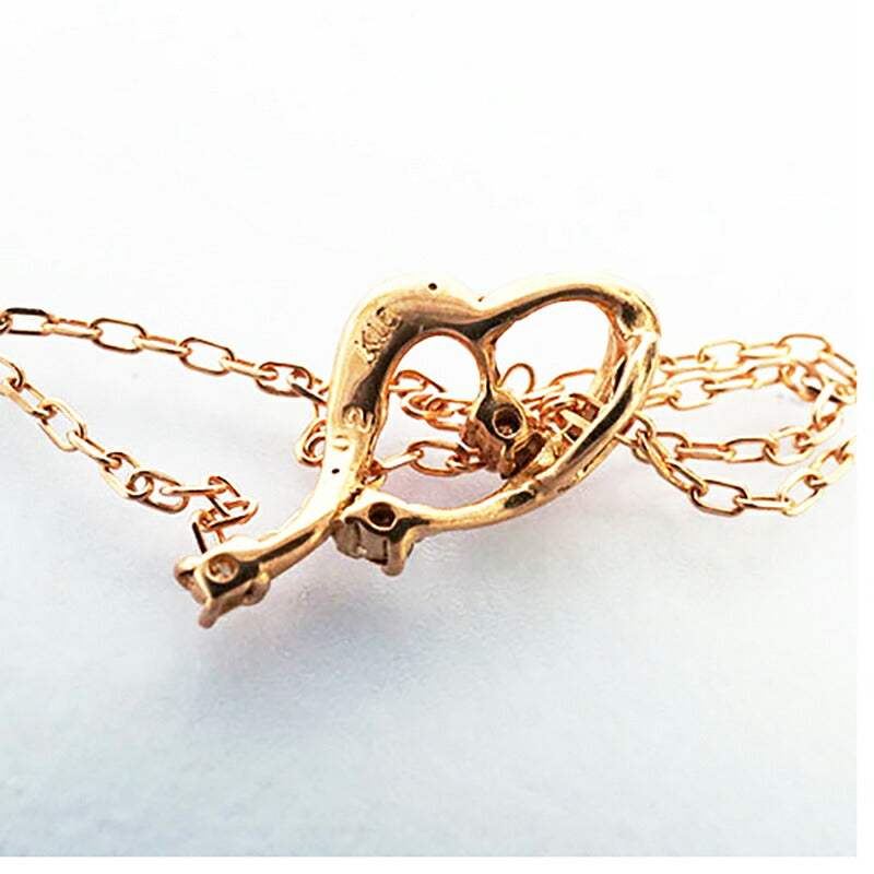 【jt027】 ネックレス ハートモチーフ K10PG ピンクゴールド ダイヤモンド 0.02ct 未使用【中古】レディース