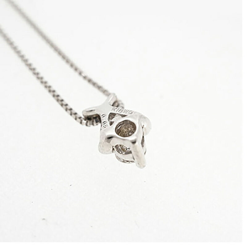 【jt041】 ネックレス 一粒ダイヤ K18WG ホワイトゴールド ダイヤモンド 0.05ct 未使用【中古】レディース