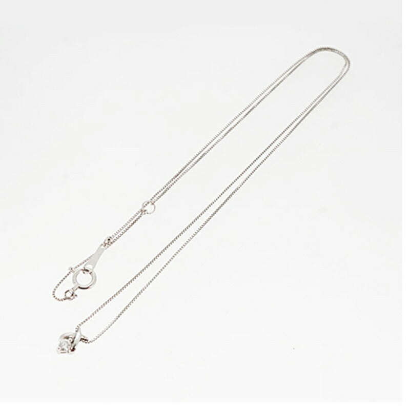 【jt041】 ネックレス 一粒ダイヤ K18WG ホワイトゴールド ダイヤモンド 0.05ct 未使用【中古】レディース
