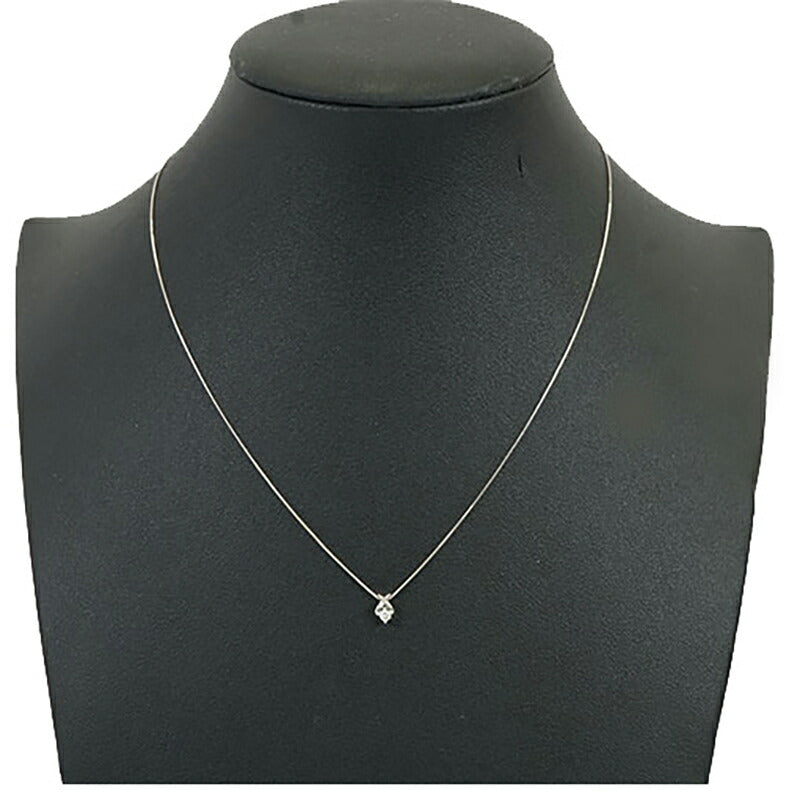 【jt041】 ネックレス 一粒ダイヤ K18WG ホワイトゴールド ダイヤモンド 0.05ct 未使用【中古】レディース