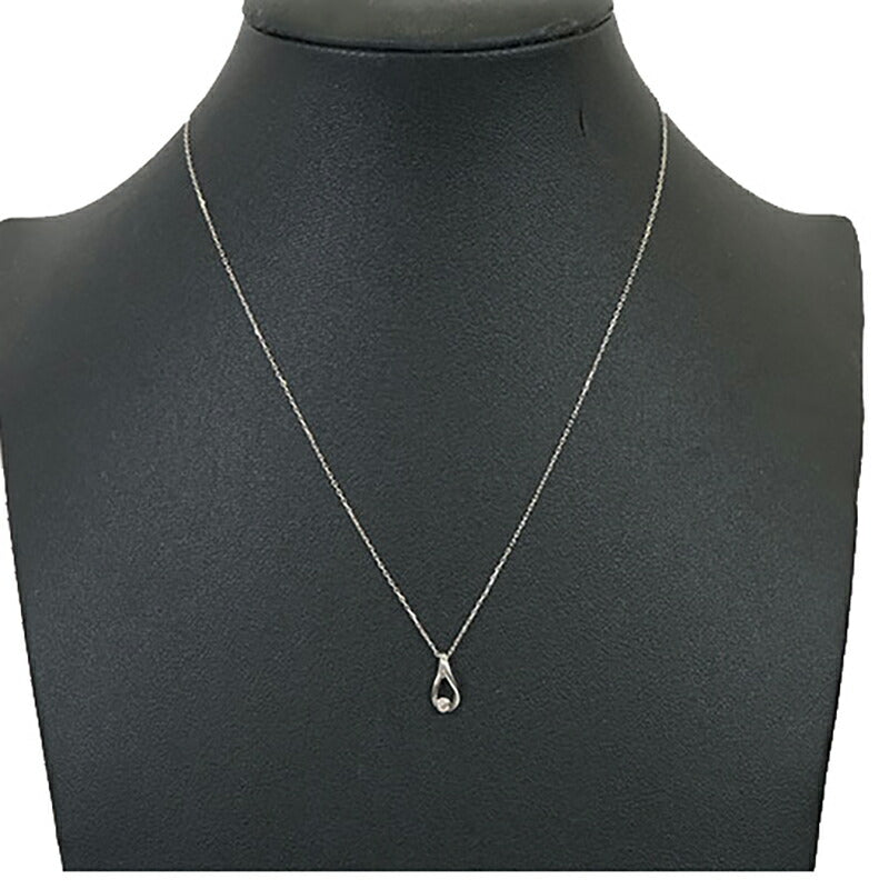 【jt083】 ネックレス 一粒ダイヤ K10WG ホワイトゴールド ダイヤモンド 0.02ct 未使用【中古】レディース