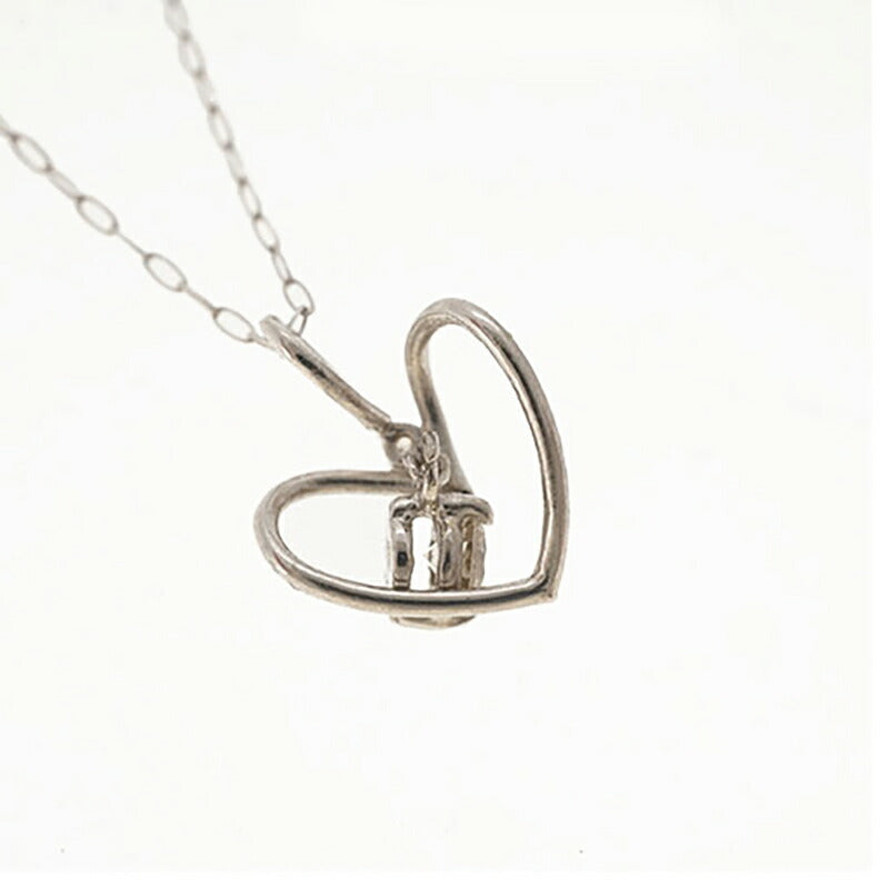 【ju152】 ネックレス 一粒ダイヤ K18WG ホワイトゴールド ダイヤモンド 0.1ct 未使用【中古】レディース