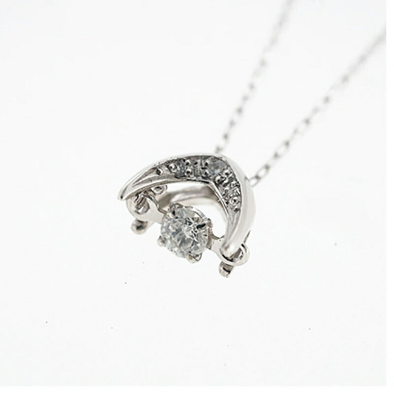 【ju159】 ネックレス Pt850 プラチナ Pt900 プラチナ ダイヤモンド 0.05ct 未使用【中古】レディース