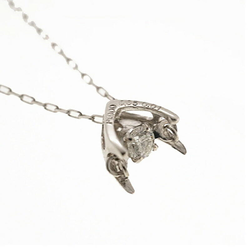 【ju159】 ネックレス Pt850 プラチナ Pt900 プラチナ ダイヤモンド 0.05ct 未使用【中古】レディース