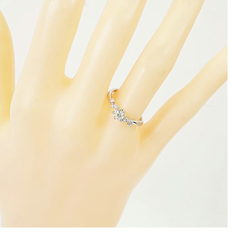【ju181】 リング パヴェ Pt900 プラチナ ダイヤモンド 0.316ct 11号 未使用【中古】レディース