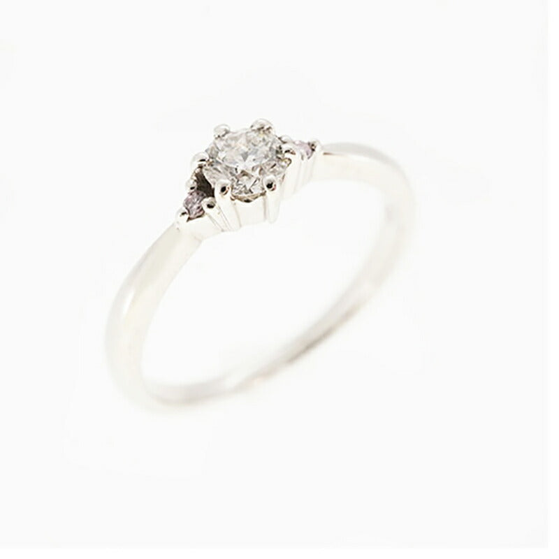 【ju200】 リング Pt900 プラチナ ピンクダイヤモンド ダイヤモンド 0.23ct/0.02ct 10.5号 未使用【中古】レディース