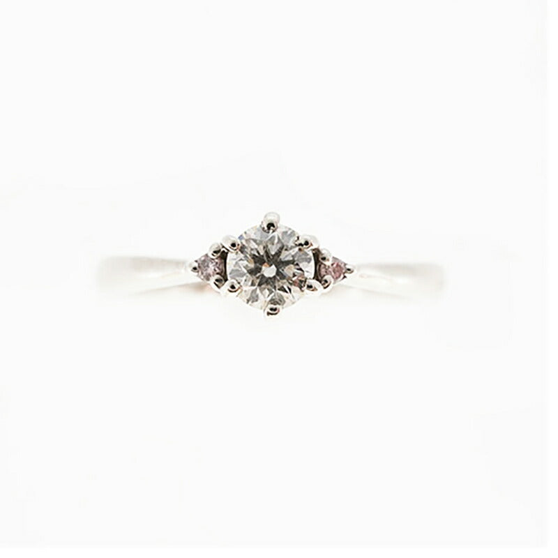 【ju200】 リング Pt900 プラチナ ピンクダイヤモンド ダイヤモンド 0.23ct/0.02ct 10.5号 未使用【中古】レディース