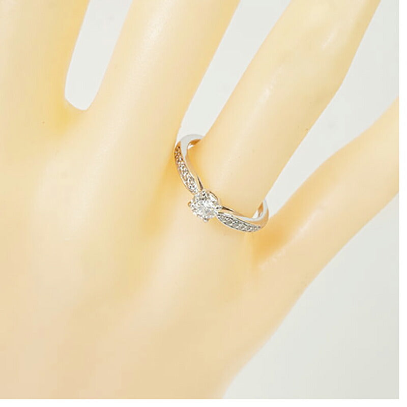 【ju201】 リング Pt900 プラチナ ダイヤモンド 0.309ct/0.10ct 11号 未使用【中古】レディース