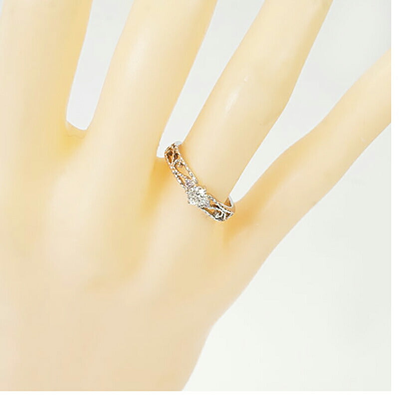 【ju226】 リング Pt900 プラチナ ピンクダイヤモンド ダイヤモンド 0.21ct/0.02ct 11号 未使用【中古】レディース