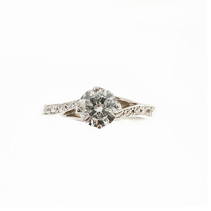 【ju245】 リング Pt900 プラチナ ダイヤモンド 0.58ct 12号 未使用【中古】レディース