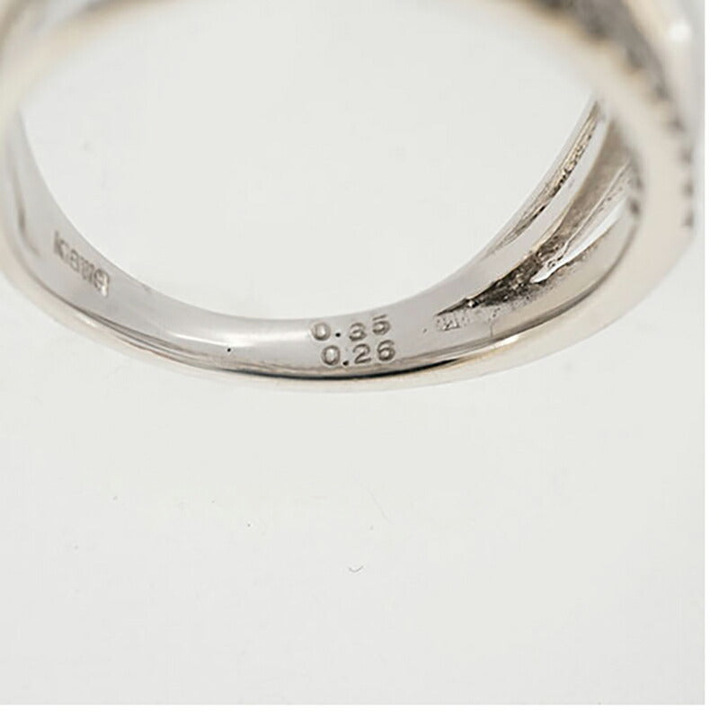 【ju309】 リング K18WG ホワイトゴールド ダイヤモンド 0.350ct/0.26ct 12号 未使用【中古】レディース