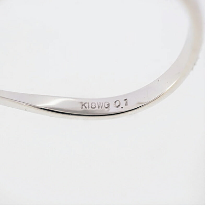 【jv383】 リング 一粒ダイヤ K10WG ホワイトゴールド ダイヤモンド 0.1ct 10号 未使用【中古】レディース