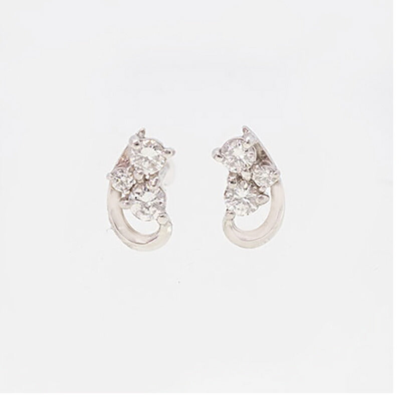 【jv402】 ピアス Pt950 プラチナ ダイヤモンド 0.25ct 未使用【中古】レディース