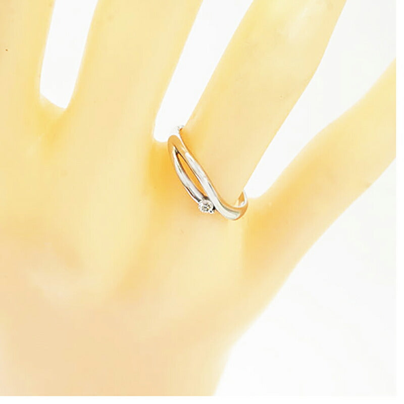 【jv406】 リング 一粒ダイヤ Pt950 プラチナ ダイヤモンド 0.05ct 10号 未使用【中古】レディース