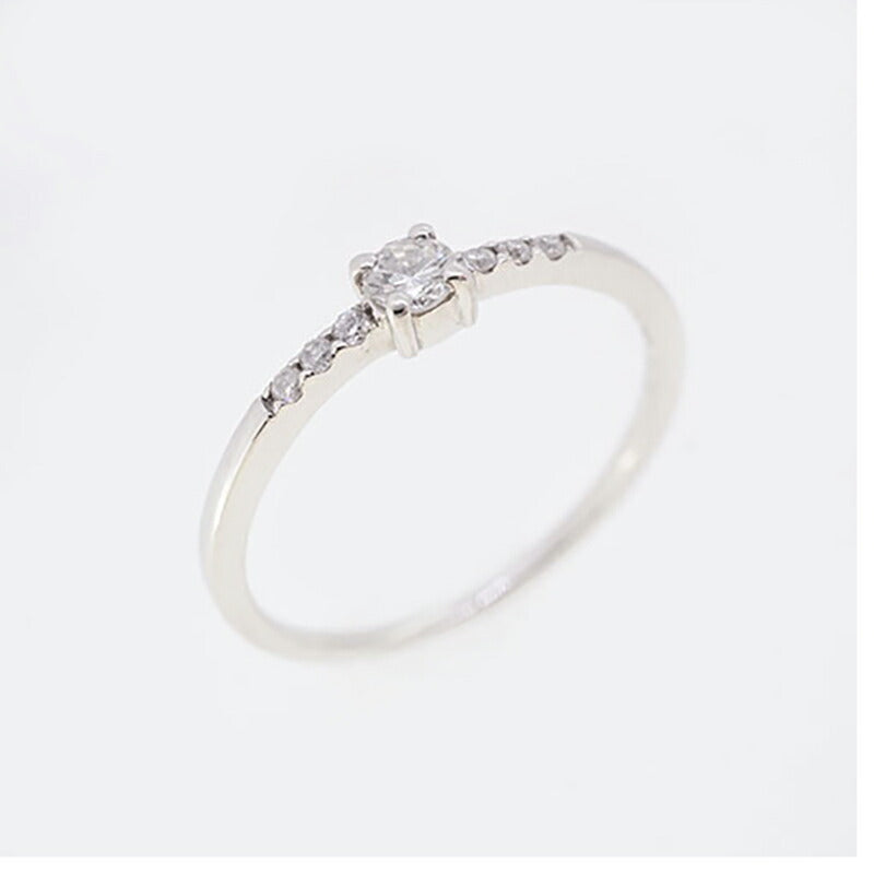 【jv414】 リング Pt950 プラチナ ダイヤモンド 0.12ct 10号 未使用【中古】レディース