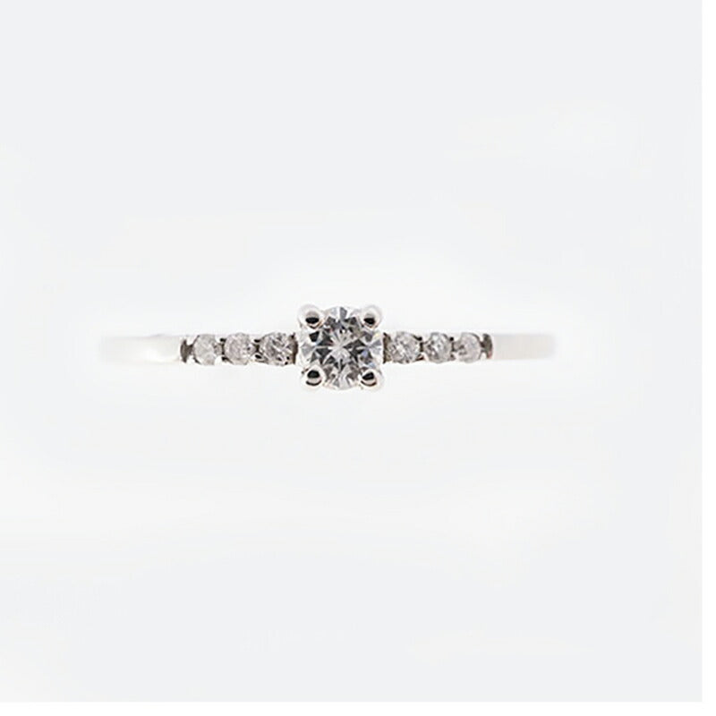 【jv414】 リング Pt950 プラチナ ダイヤモンド 0.12ct 10号 未使用【中古】レディース