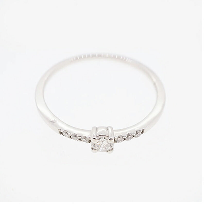 【jv414】 リング Pt950 プラチナ ダイヤモンド 0.12ct 10号 未使用【中古】レディース