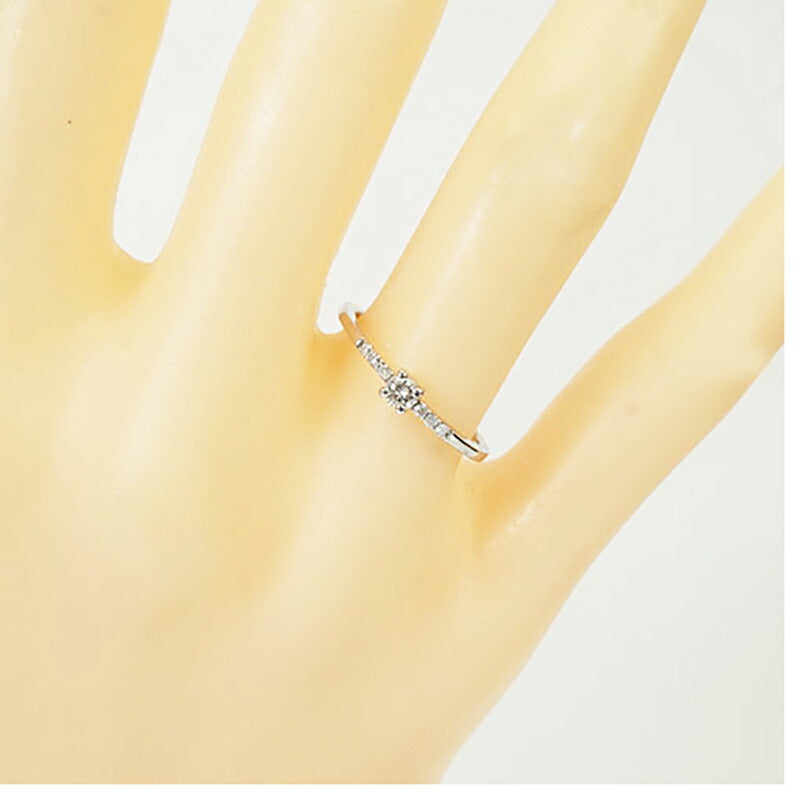 【jv414】 リング Pt950 プラチナ ダイヤモンド 0.12ct 10号 未使用【中古】レディース