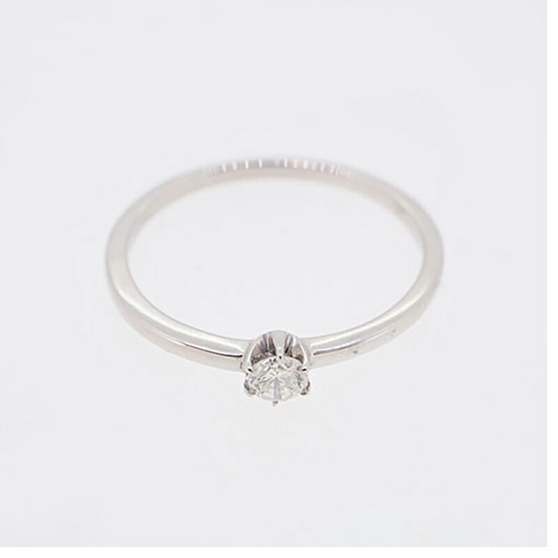 【jv420】 リング 一粒ダイヤ Pt950 プラチナ ダイヤモンド 0.1ct 10号 未使用【中古】レディース