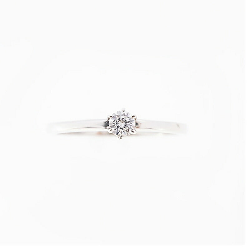 【jv433】 リング 一粒ダイヤ Pt950 プラチナ ダイヤモンド 0.1ct 10号 未使用【中古】レディース