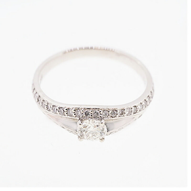 【jv445】 リング Pt900 プラチナ ダイヤモンド 0.262ct/0.25ct 12号 未使用【中古】レディース