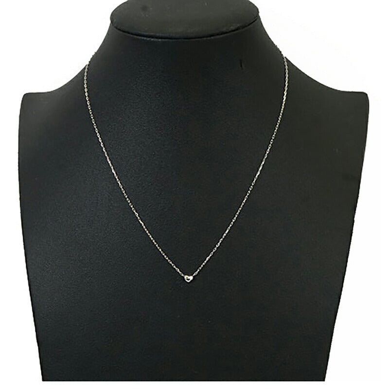 【jv468】 ネックレス ハートモチーフ K10WG ホワイトゴールド ダイヤモンド 0.01ct 未使用【中古】レディース