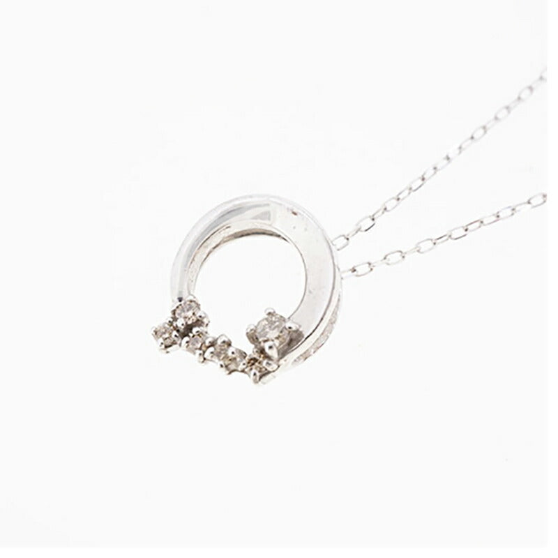 【jv473】 ネックレス K10WG ホワイトゴールド ダイヤモンド 0.05ct 未使用【中古】レディース