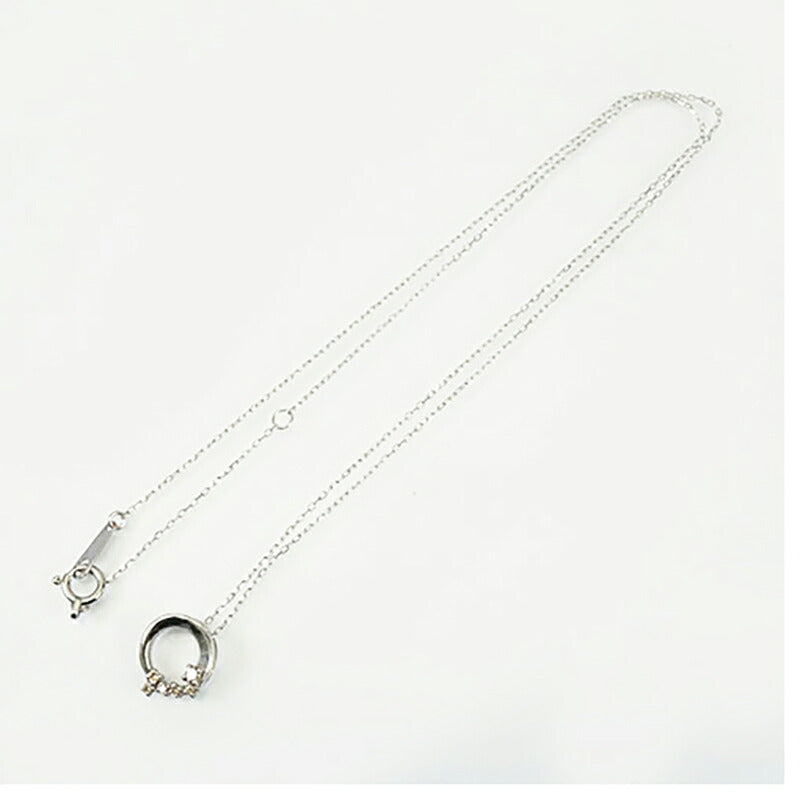 【jv473】 ネックレス K10WG ホワイトゴールド ダイヤモンド 0.05ct 未使用【中古】レディース