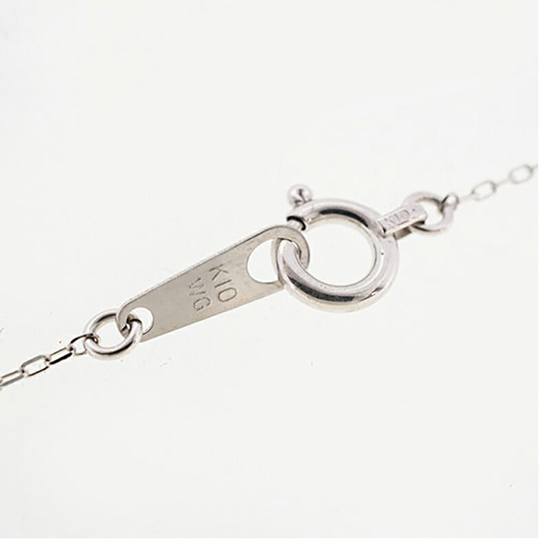 【jv473】 ネックレス K10WG ホワイトゴールド ダイヤモンド 0.05ct 未使用【中古】レディース
