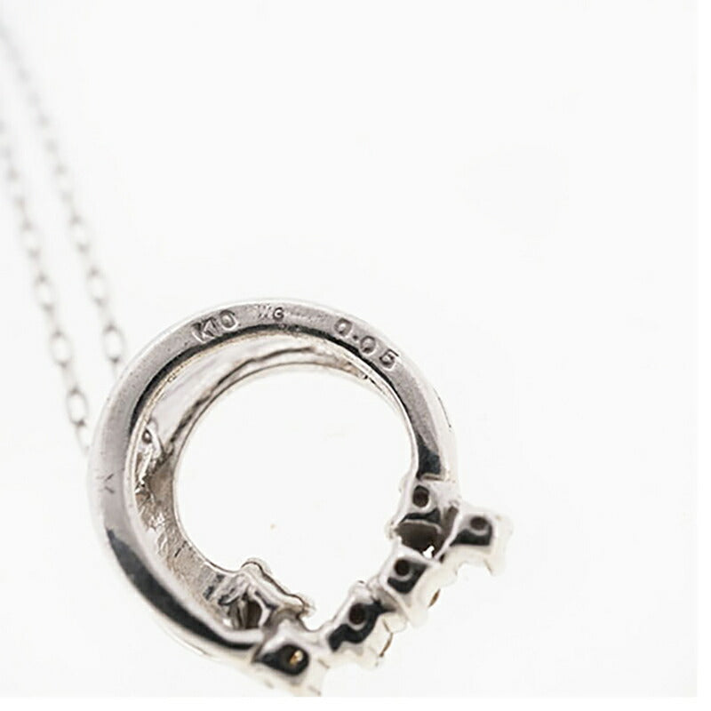 【jv473】 ネックレス K10WG ホワイトゴールド ダイヤモンド 0.05ct 未使用【中古】レディース