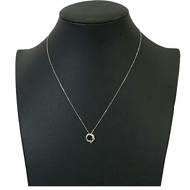 【jv473】 ネックレス K10WG ホワイトゴールド ダイヤモンド 0.05ct 未使用【中古】レディース