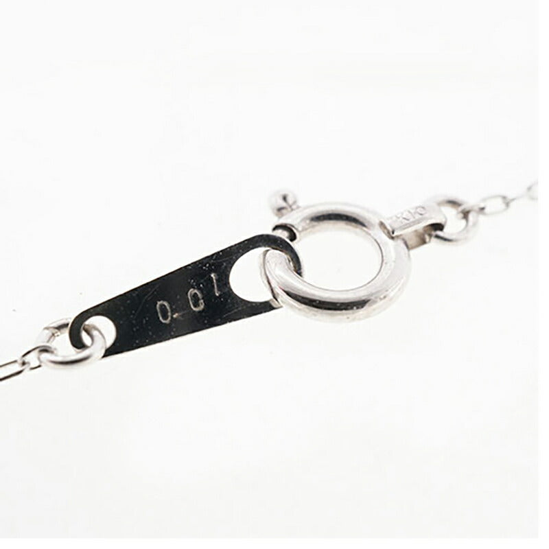 【jv475】 ネックレス ハートモチーフ K10WG ホワイトゴールド ダイヤモンド 0.01ct 未使用【中古】レディース