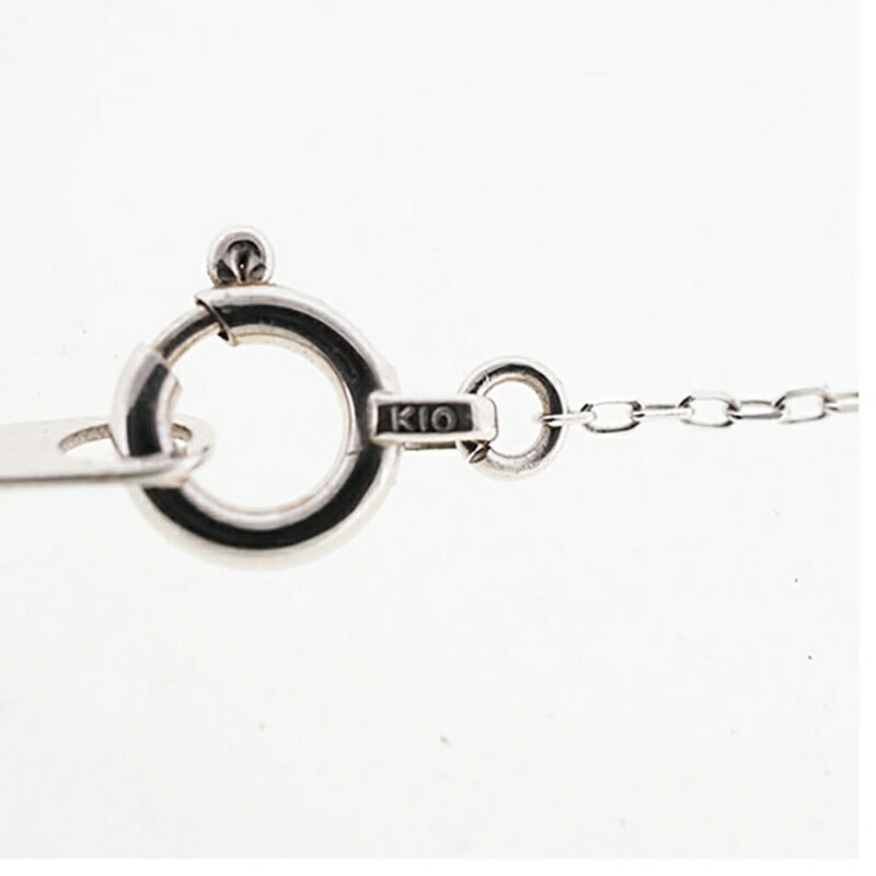 【jv480】 ネックレス ハートモチーフ K10WG ホワイトゴールド ダイヤモンド サファイア 未使用【中古】レディース