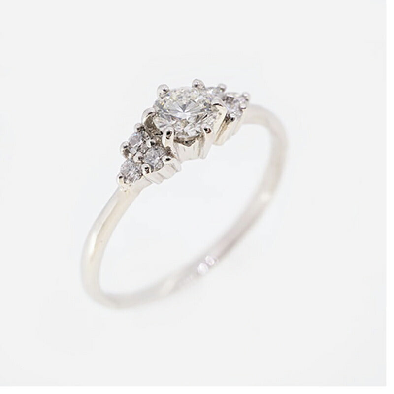 【jv486】 リング Pt900 プラチナ ダイヤモンド 0.241ct/0.1ct 10.5号 未使用【中古】レディース