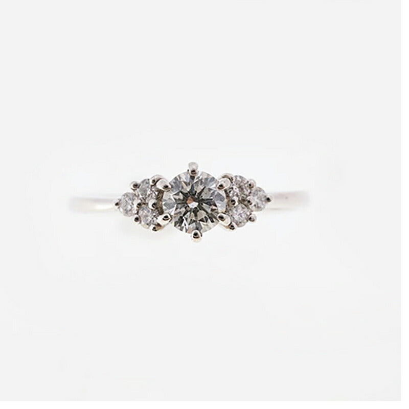 【jv486】 リング Pt900 プラチナ ダイヤモンド 0.241ct/0.1ct 10.5号 未使用【中古】レディース
