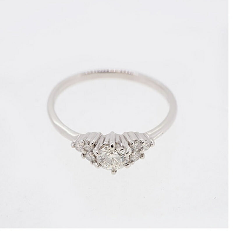 【jv486】 リング Pt900 プラチナ ダイヤモンド 0.241ct/0.1ct 10.5号 未使用【中古】レディース