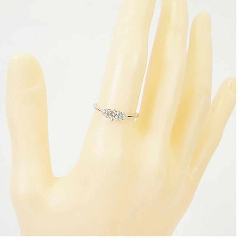 【jv486】 リング Pt900 プラチナ ダイヤモンド 0.241ct/0.1ct 10.5号 未使用【中古】レディース