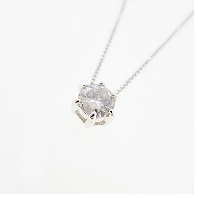 【jv494】 ネックレス 一粒ダイヤ K10WG ホワイトゴールド ダイヤモンド 0.2ct 未使用【中古】レディース