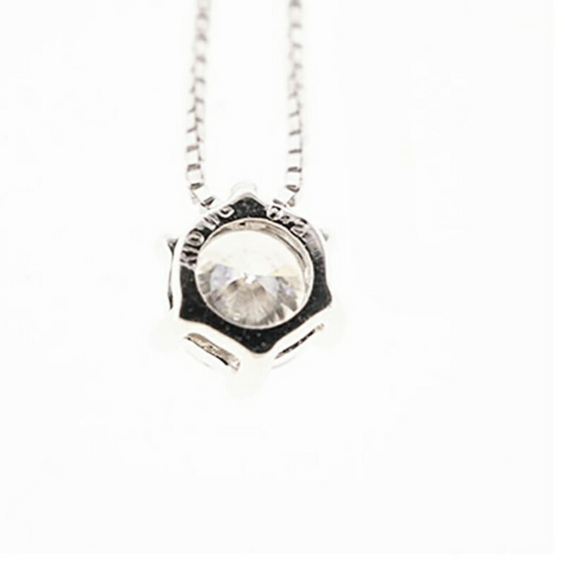 【jv494】 ネックレス 一粒ダイヤ K10WG ホワイトゴールド ダイヤモンド 0.2ct 未使用【中古】レディース