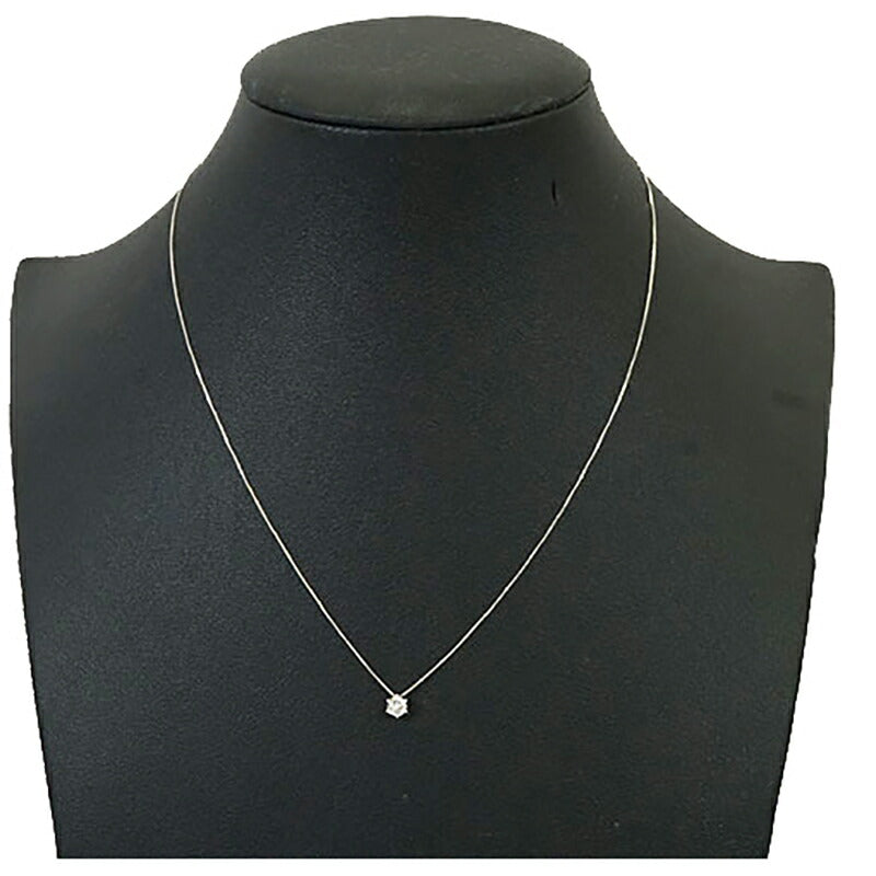 【jv494】 ネックレス 一粒ダイヤ K10WG ホワイトゴールド ダイヤモンド 0.2ct 未使用【中古】レディース