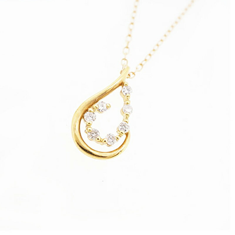 【jv495】 ネックレス K18YG イエローゴールド ダイヤモンド 0.07ct 未使用【中古】レディース