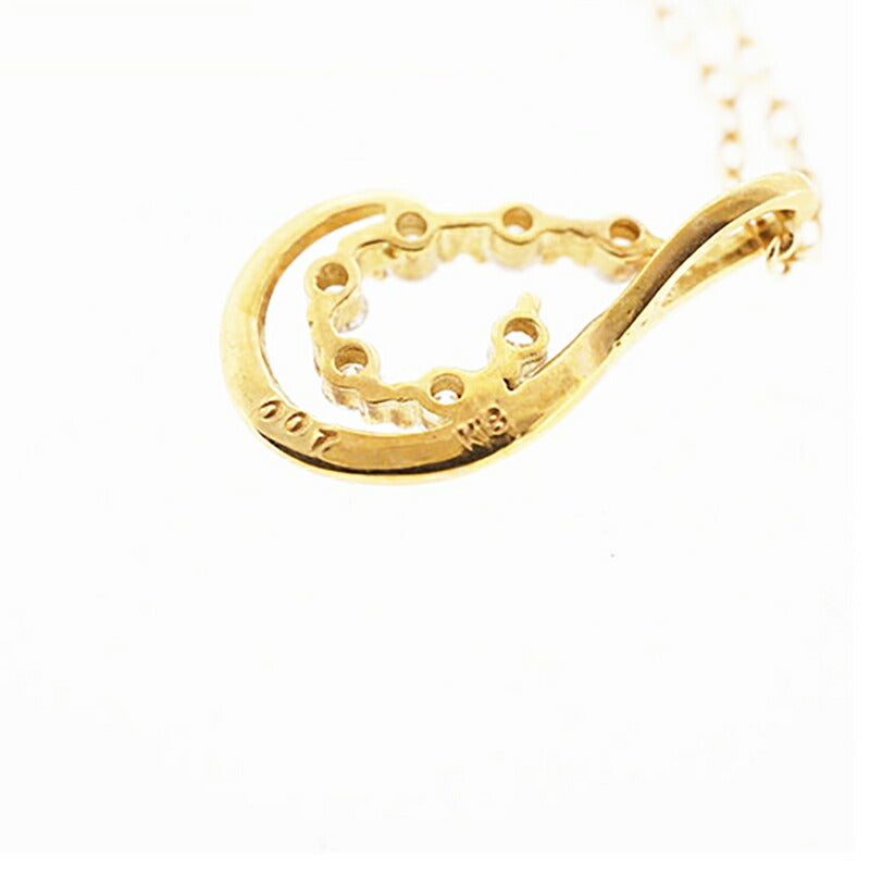 【jv495】 ネックレス K18YG イエローゴールド ダイヤモンド 0.07ct 未使用【中古】レディース