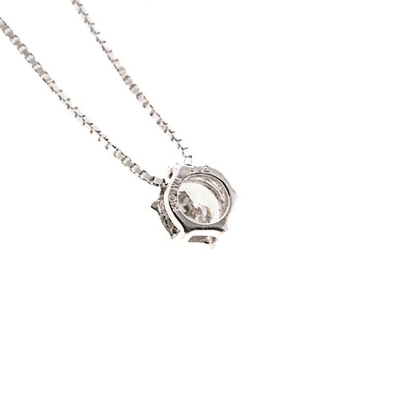 【jv496】 ネックレス 一粒ダイヤ K10WG ホワイトゴールド ダイヤモンド 0.2ct 未使用【中古】レディース