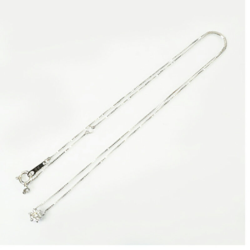 【jv496】 ネックレス 一粒ダイヤ K10WG ホワイトゴールド ダイヤモンド 0.2ct 未使用【中古】レディース