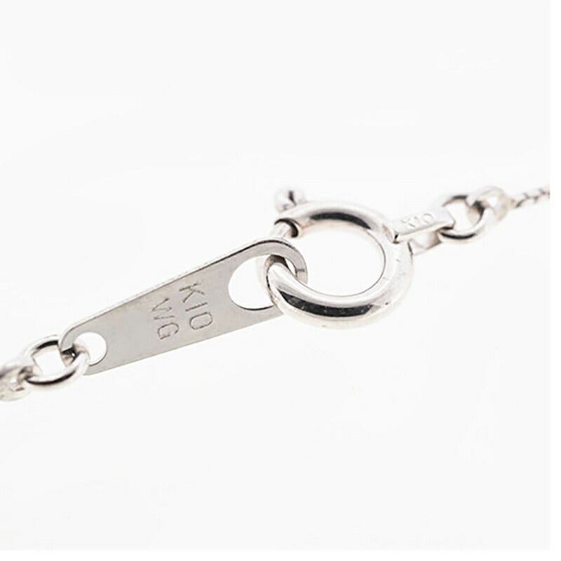 【jv498】 ネックレス K10WG ホワイトゴールド ダイヤモンド 0.2ct 未使用【中古】レディース