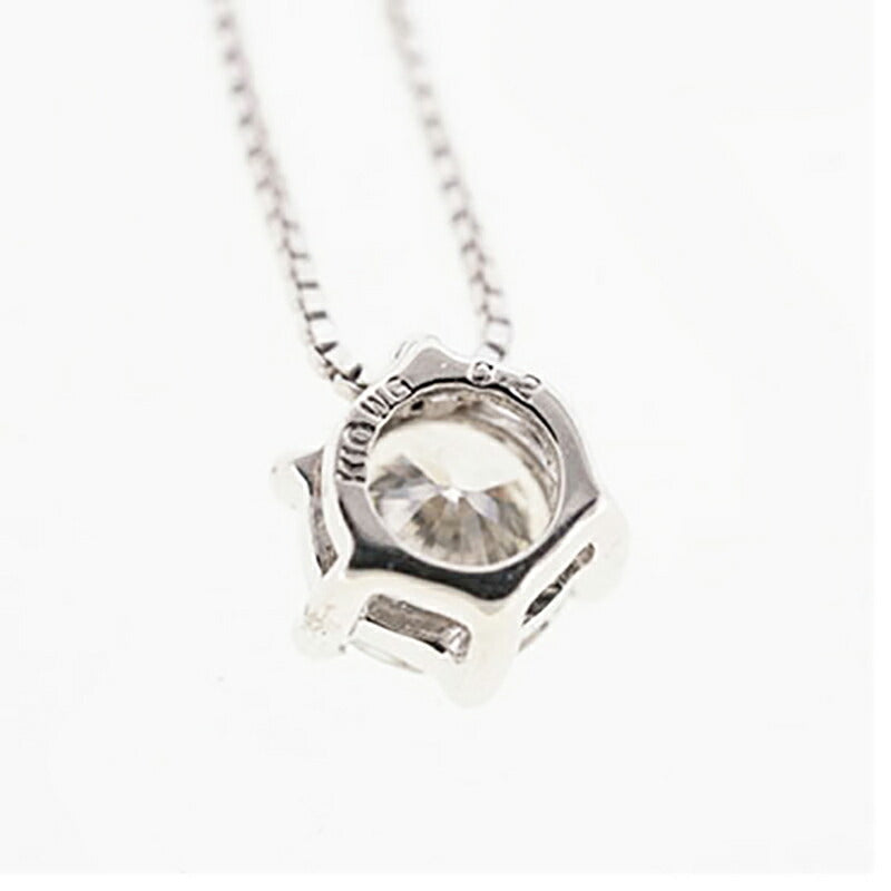 【jv498】 ネックレス K10WG ホワイトゴールド ダイヤモンド 0.2ct 未使用【中古】レディース
