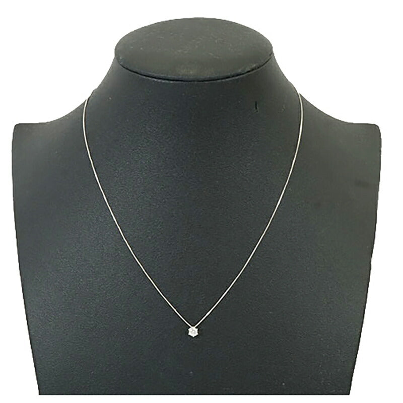 【jv498】 ネックレス K10WG ホワイトゴールド ダイヤモンド 0.2ct 未使用【中古】レディース