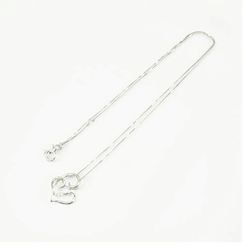 【jv500】 ネックレス ハートモチーフ K10WG ホワイトゴールド ダイヤモンド 0.02ct 未使用【中古】レディース