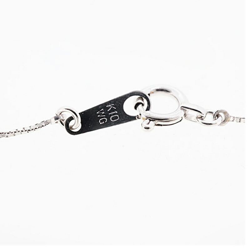 【jv500】 ネックレス ハートモチーフ K10WG ホワイトゴールド ダイヤモンド 0.02ct 未使用【中古】レディース