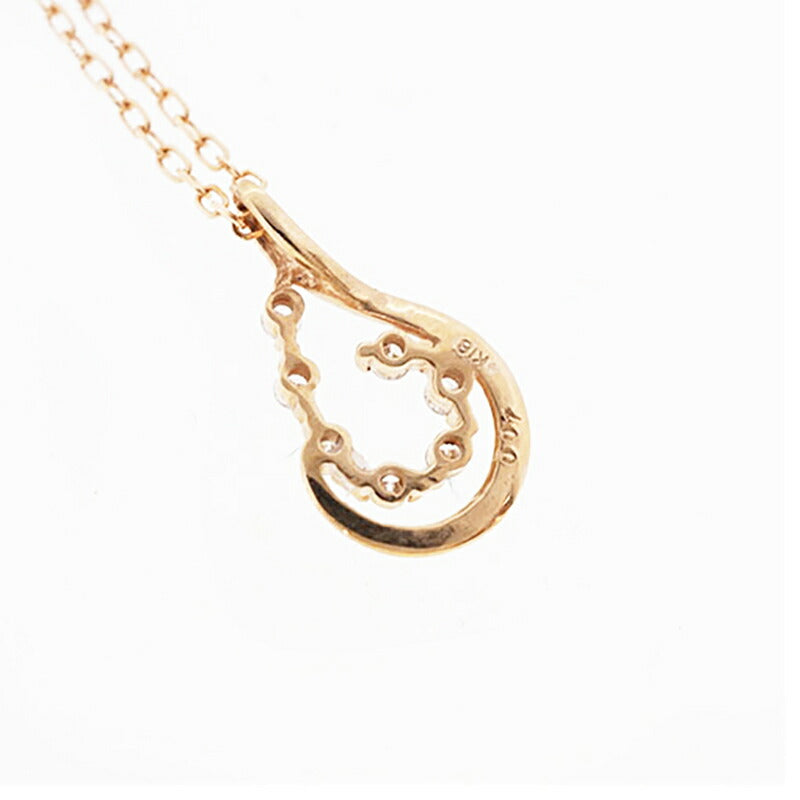 【jv506】 ネックレス K18PG ピンクゴールド ダイヤモンド 0.07ct 未使用【中古】レディース